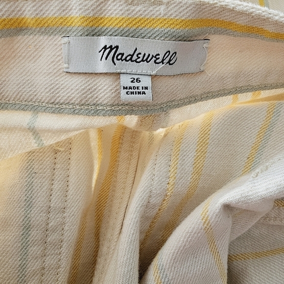 MADEWELL Emmett  Wide Leg Crop Pants Striped High Rise - Picture 5 of 5
